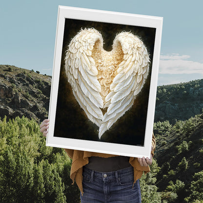 EATUKYIC DIY Angel Wings Diamond Painting, Full Round Drill Kits Mosaic Art for Adults Relax Home Decor Festival Gift 12x16 Inch