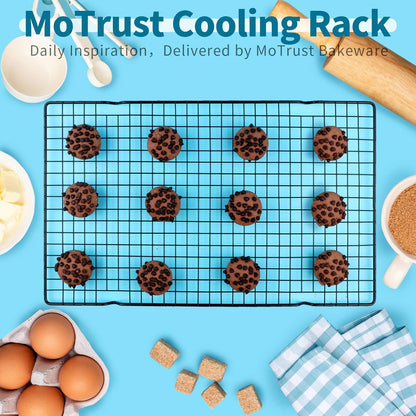Non-Stick Steel Baking & Cooling Rack, Heavy Duty Oven Safe for Cookies, Cakes, Breads - 9.84"x15.9" - 1 Piece