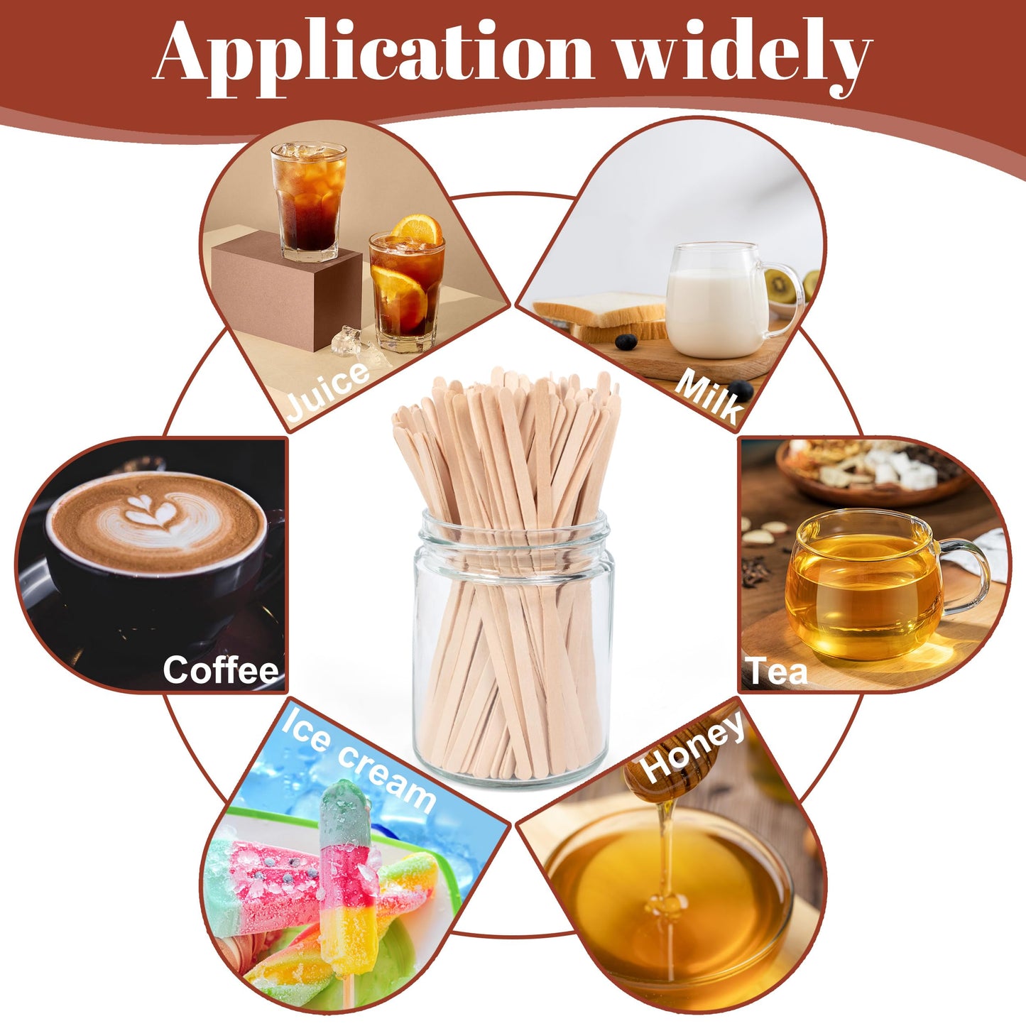 ANTETOK Wooden Coffee Stirrers - Coffee Stir Sticks 5.5 Inch,800pcs Disposable Swizzle Sticks,Swizzle Drink Sticks for Coffee,Tea,Cocktail and Hot Chocolate