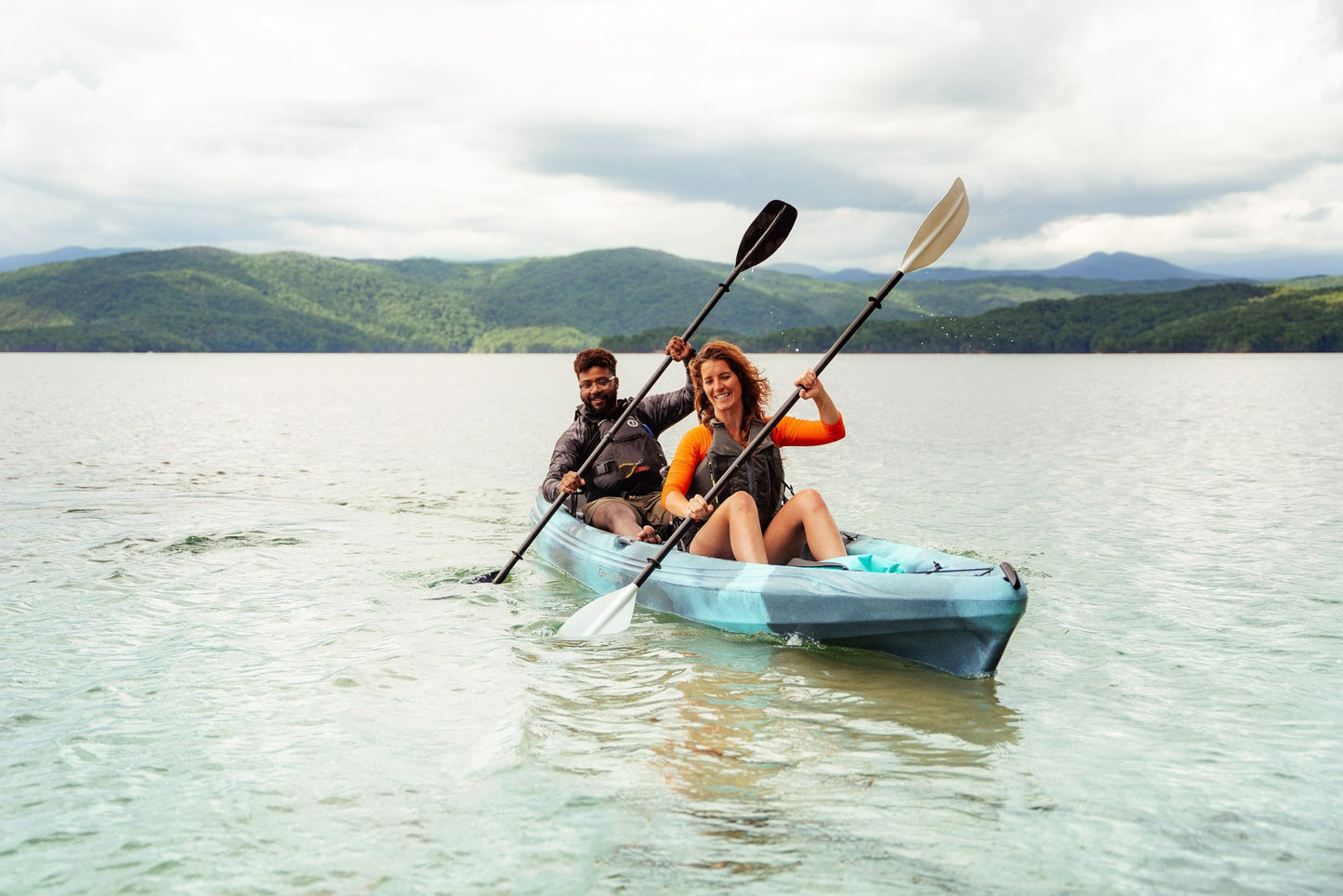 Perception Kayaks Tribe 13.5 Sit on Top Tandem Kayak for All-Around Fun Large Rear Storage with Tie Downs, Dapper
