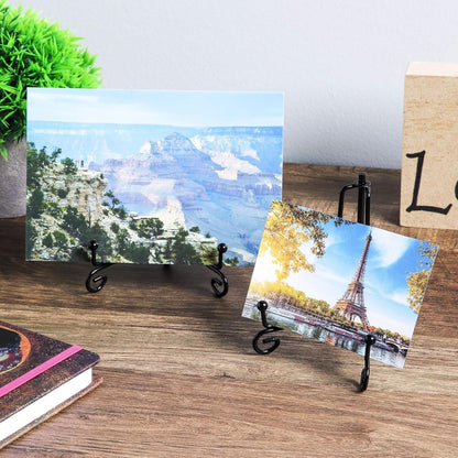 Juvale 4 Pack Iron Easel Display Stand, 5 Inch Decorative Easel for Tabletop, Plates, Pictures, Paintings
