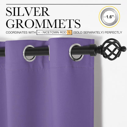 NICETOWN Blackout Curtains for Patio Glass Door - Privacy Panel Drapes, Lilac Purple, 42" x 90" (1 Pair)