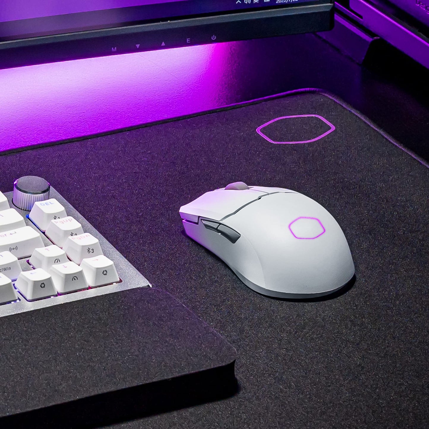 Cooler Master MM712 Wireless Gaming Mouse Black with Adjustable 19,000 DPI, 2.4GHz and Bluetooth , Ultraweave Cable, PTFE Feet, RGB Lighting and MasterPlus+ Software