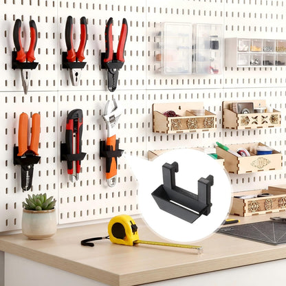Novabright 6 Pack Vertical Slot Pegboard Tool Holders, Plastic Pegboard Organizer Hooks for Craft Room, Sewing Room, Office, Scissors, Rulers, Pens, and Supplies (Black)