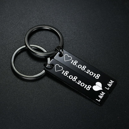 ABBECIAO Engravable Metal Keychain Blanks for Laser Engraving, 2" x 1/2" Anodized Aluminum Rectangle Stamping Blanks with One Hole, 14ga. Thick, Pack of 25 (Black)