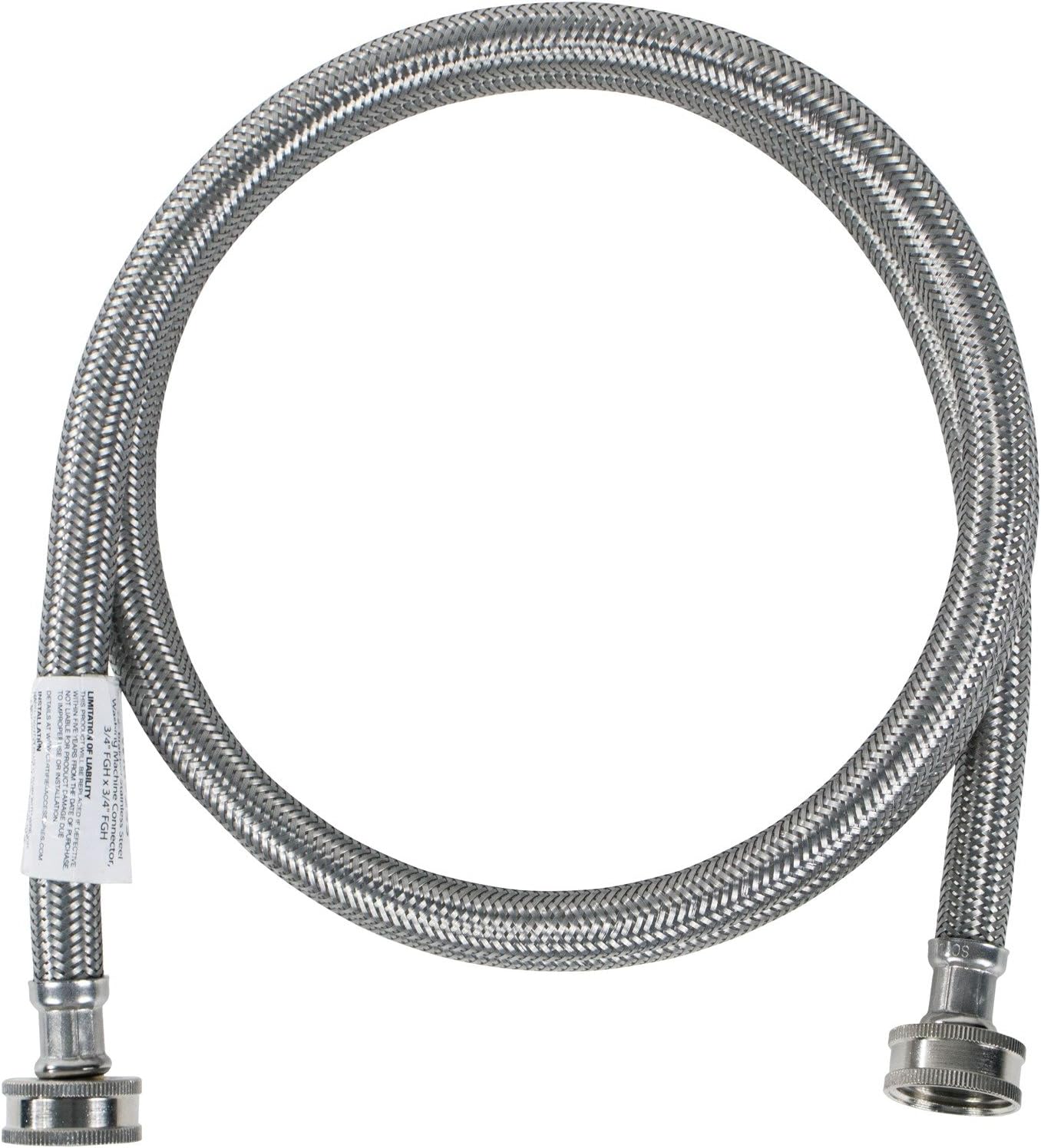 Certified Appliance Accessories 6 Feet Washing Machine Hose, Hot or Cold Water Supply Line, PVC Core with Premium