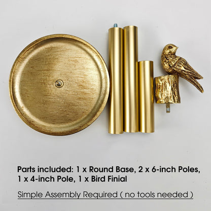 JKONCETTO Paper Towel Holder Countertop, Gold Paper Towel Stand with Bird Design Top
