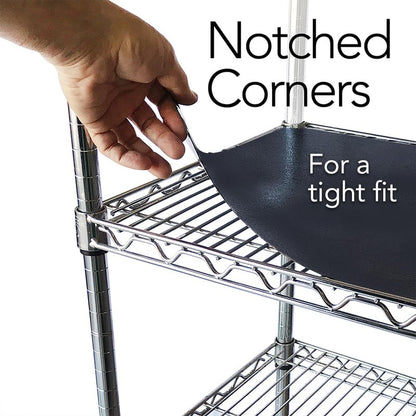 RESILIA Shelf Liner Set for Wire Shelving Rack – 4 Pack, 18 Inch Long x 48 Inch Wide, Black Plastic Vinyl Covers for Kitchen, Pantry, & Garage Racks, Made in The USA