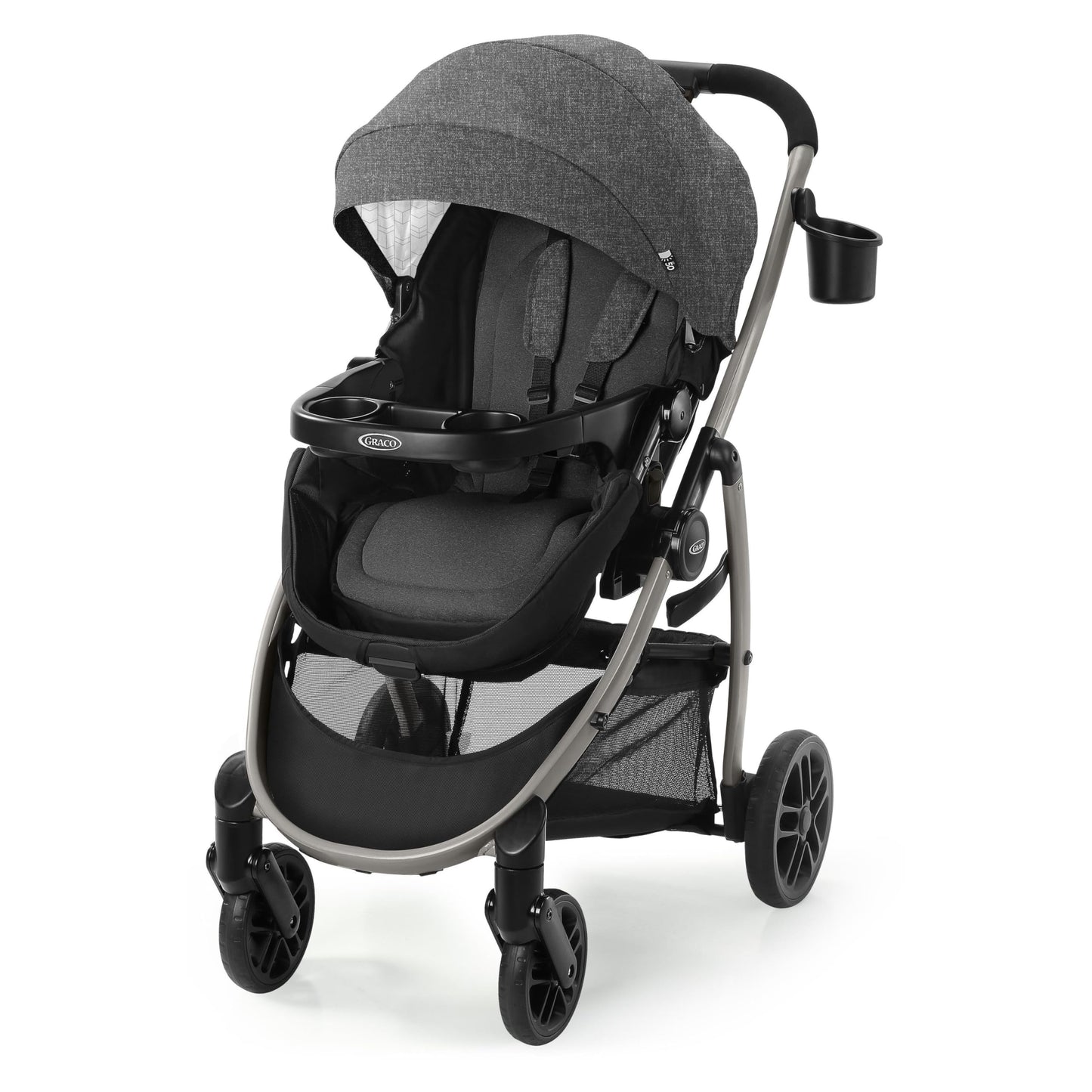 Graco® Redmond Modes Pramette Stroller 3-in-1 Convertible: Car Seat Carrier Infant Pramette to Toddler Stroller with Reversible Seat and One-hand Fold