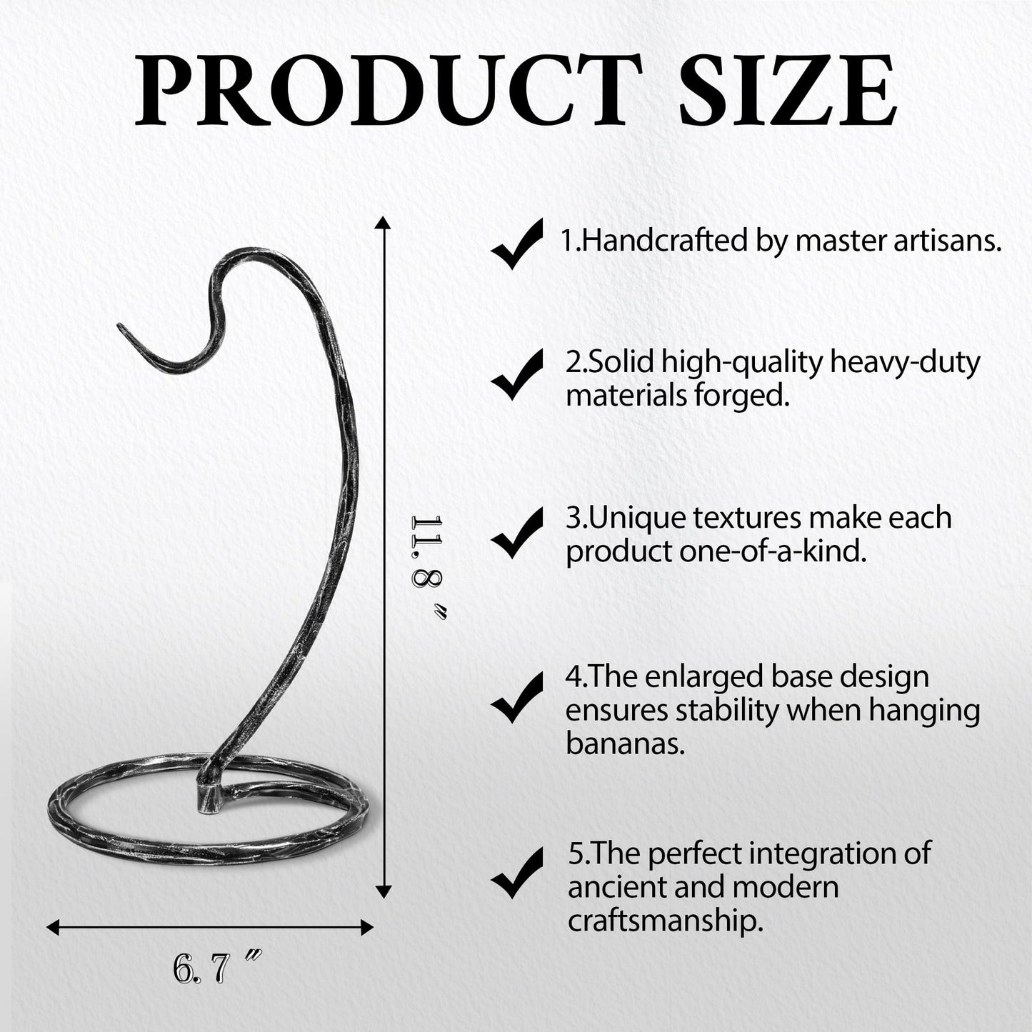 Banana Holder Stand, Hand Forged Banana Hanger, Banana Stand With Hammered Finish, Metal Bananas Tree to Keep Bananas Fresh