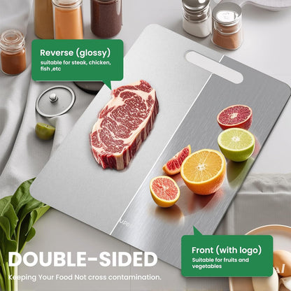 2 Pack 100% Vegetables,15 11 Titanium Cutting Board - Pure Titanium Cutting Boards For Kitche,Easy to clean