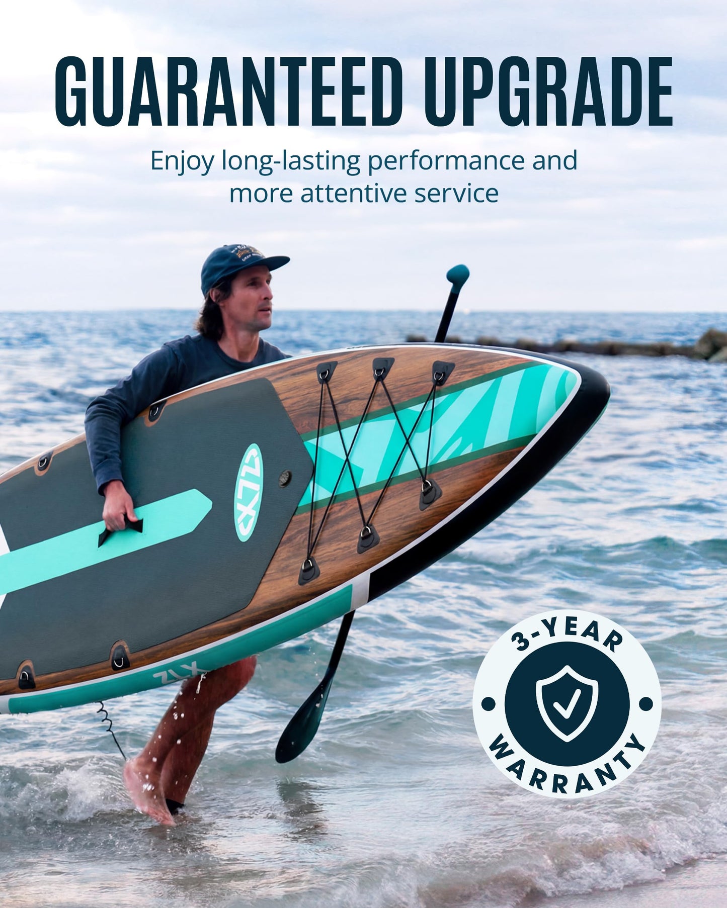 ZLX 11'6" Extra Wide Inflatable Paddle Board with Seat, Touring Stand Up Paddleboard, Fast Long-Distance SUP, Stable Center Fin, Portable Backpack & Accessories for Adults, 500lb/3 People/Family