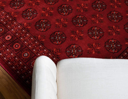 Unique Loom Tekke Collection Over-Dyed Saturated Traditional Torkaman Area Rug, 9 ft x 12 ft, Red/Burgundy