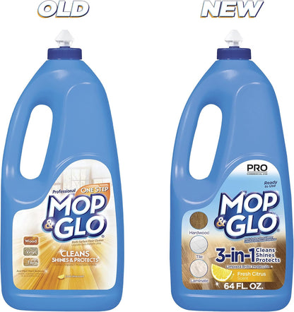 Mop & Glo Professional Floor Cleaner - Multi-Surface, Fresh Citrus Scent, 64 Oz