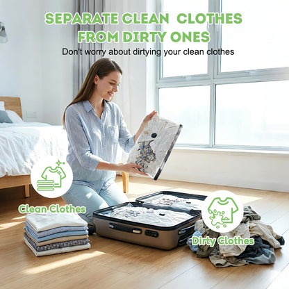 Mapambo Vacuum Storage Bags with -60000Pa USB Pump, 15 Pack Vacuum Seal Bags for Clothing Travel in 3 Sizes, Travel Vacuum Bags with Pump, Saving up to 80% of Luggage Space (15 Combo Size)