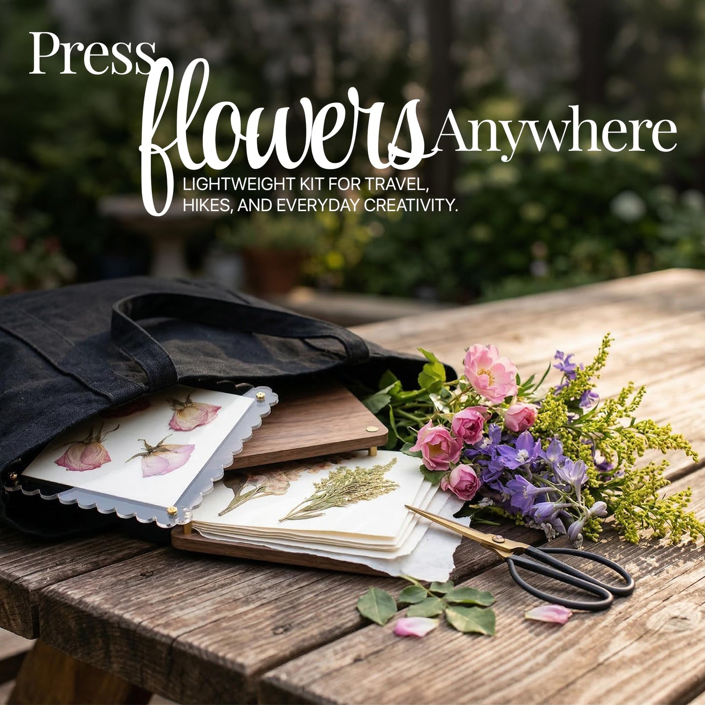 Hwabelle Professional Flower Press Kit for Adults - 11x11 Large Flower Press for Wedding Bouquet Conservation - AI Designer, Acrylic Botanical Press Kit for DIY Arts, Crafts & Herbarium Gifts