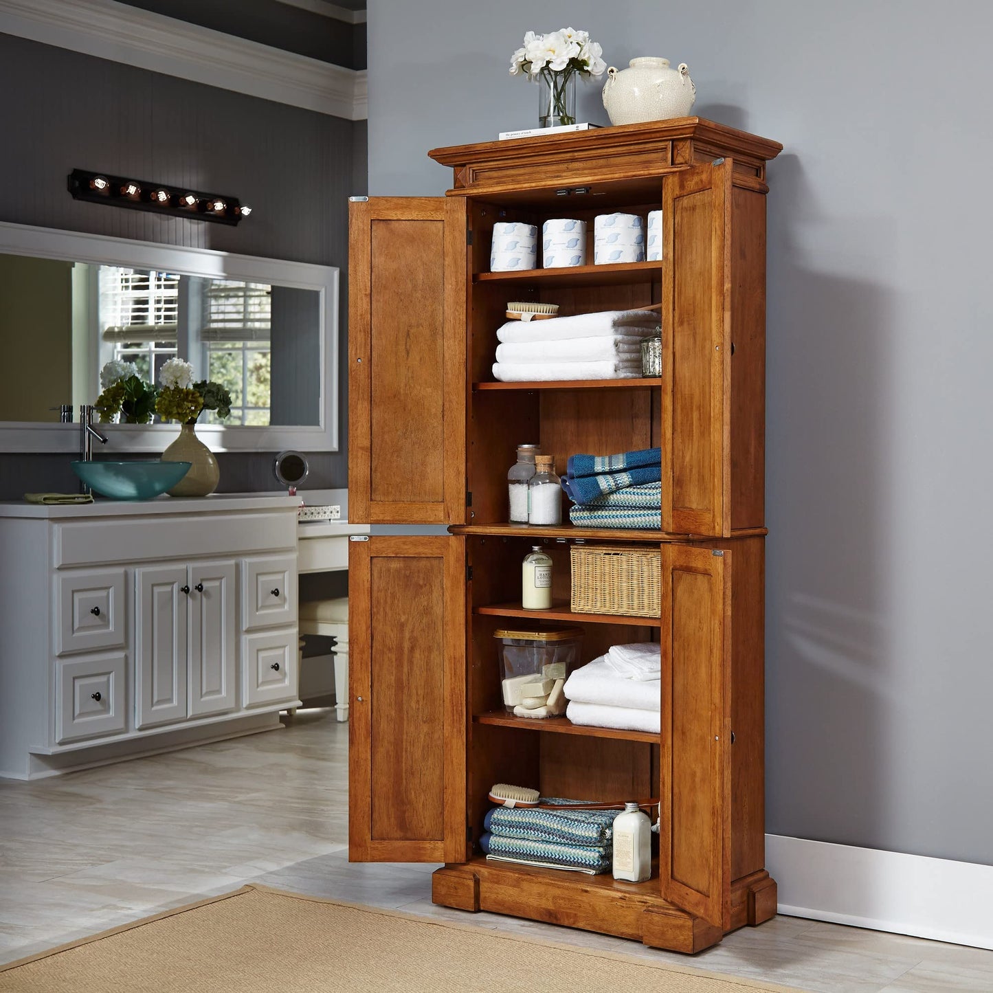 Homestyles Americana Distressed Oak Pantry, 72"H