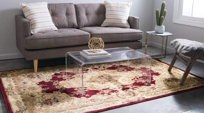 Unique Loom Versailles Collection Traditional Classic Medallion Motif Area Rug (10' 0 x 13' 0 Rectangular, Burgundy/ Ivory)