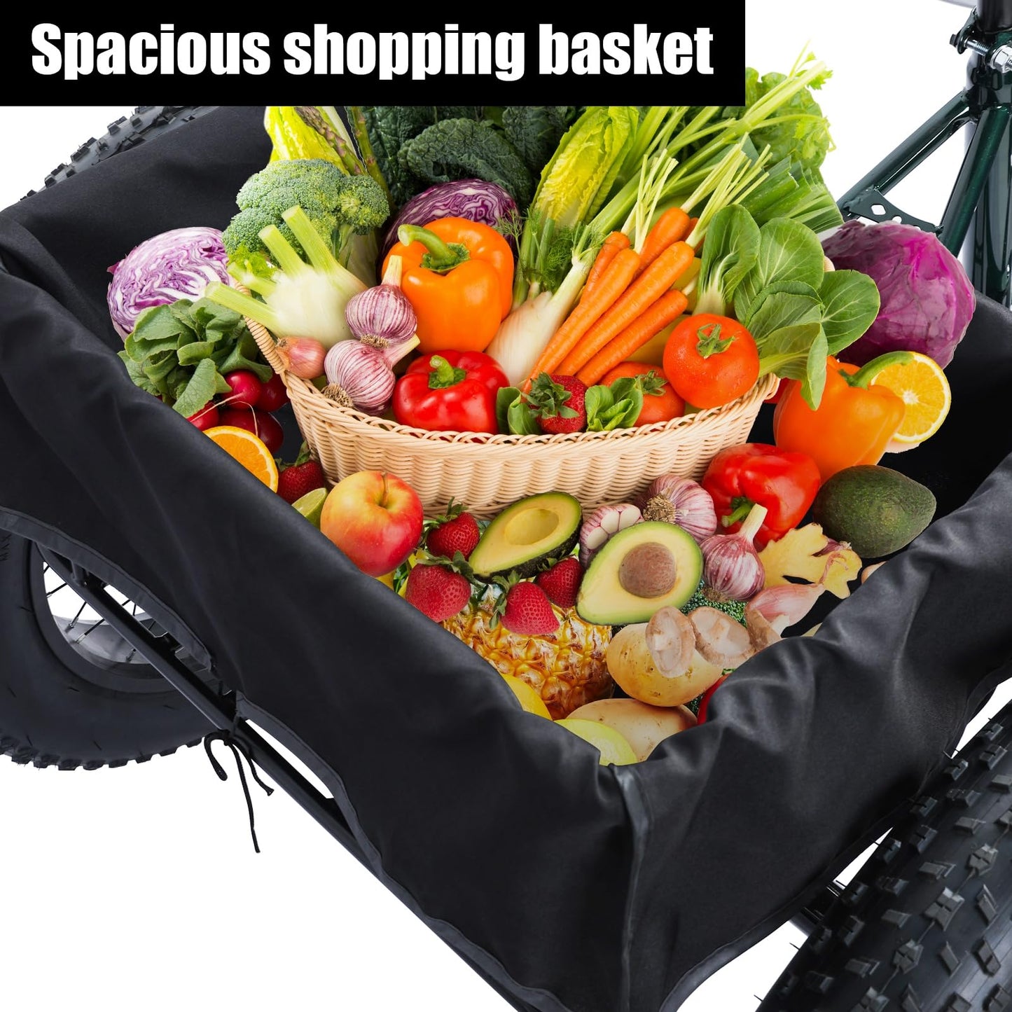 Rodiuiu Adult Tricycle, Fat Tire 7 Speed Cruiser Trike, 20 Inch 3 Wheel Bikes with Large Basket for Seniors, Women, Men, Adult Trikes for Shopping Picnic Outdoor Sports