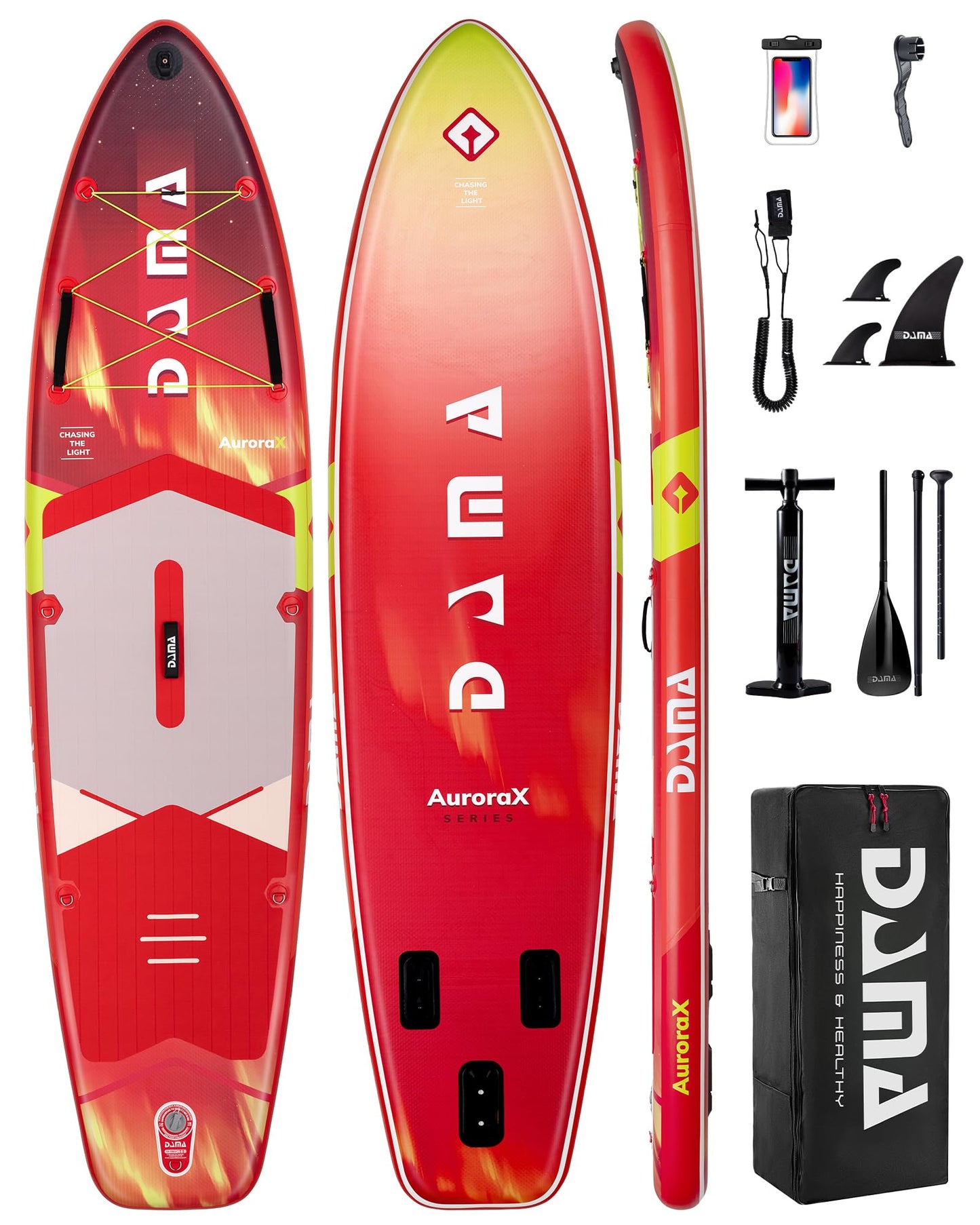 DAMA Stand Up Paddle Board, Stable Extra Wide All-Around Design for Beginners, 11'6" x 34" x 6", for 2+1 People and Pets, 450 lbs Capacity, Family Use on Lakes, Rivers and Coastal Waters