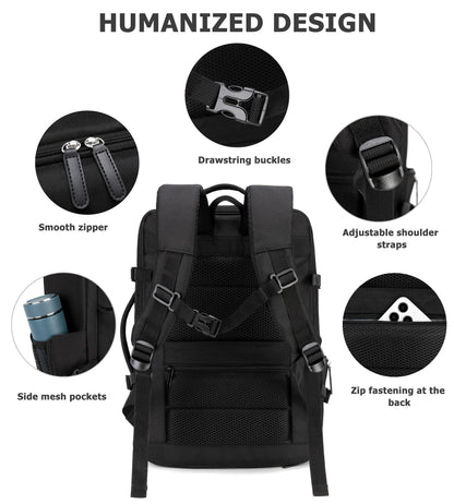 feilario 2 Piece Set Aluminium Frame PC Hard Shell Spinner Wheels Luggage,22.5"X15"X9.5" Airline Approved Built-In TSA lock Carry on Suitcase, with Cup Holder, USB Port, Phone Holder