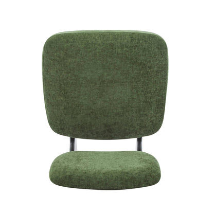 Christopher Knight Home Mores Low Profile Accent Chair Set of 2, Modern Living Room Armless Lounge Chair, Fabric Comfy Reading Chair for Bedroom, Wooden Frame and Thick Padded Seat, Black+Green