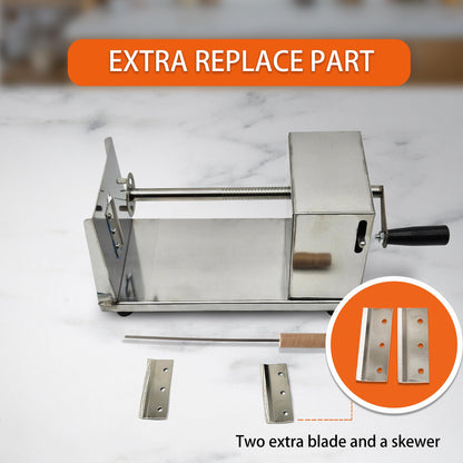 Tornado Potato Spiral Cutter Stainless Steel Spud Twisted Potato Chips Slicer French Fry Graters Cortador de Papas en Espiral Tornado for Potatoes Carrots Cucumbers Vegetable