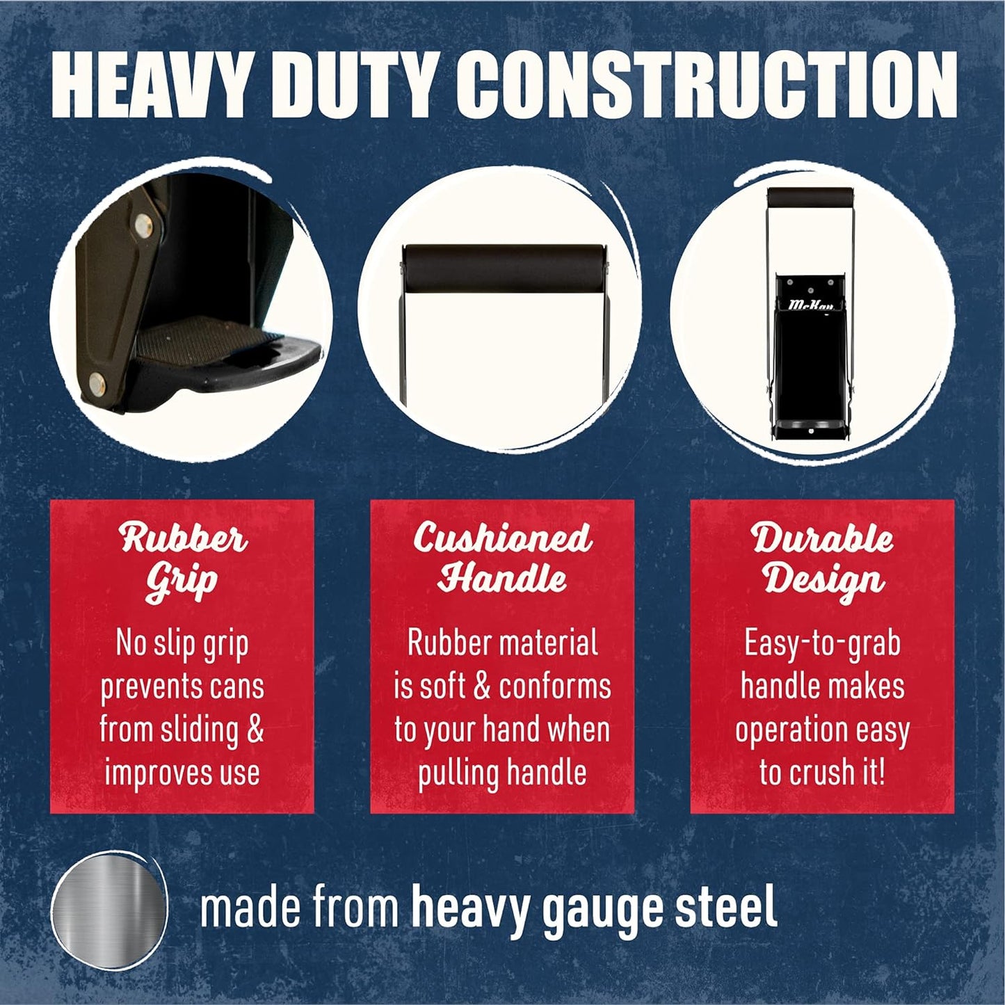 16oz 12 Oz. Mckay Metal Can Crusher, Heavy-Duty Wall-Mounted Smasher for Aluminum Seltzer, Soda, Beer Cans and Bottles