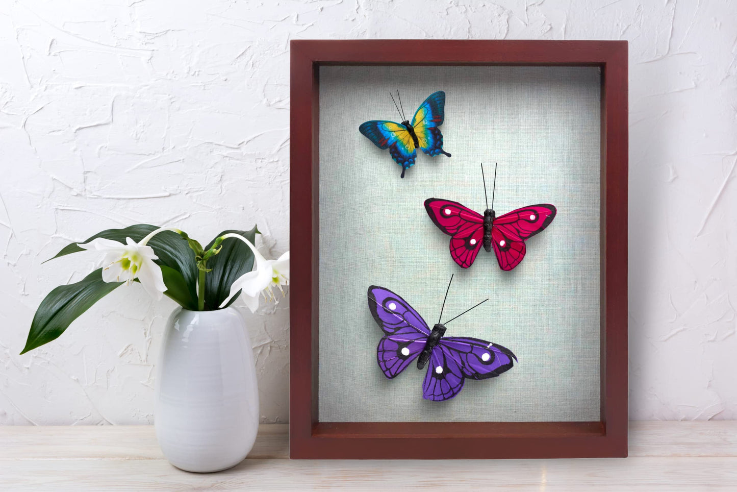 ILOT 11"x14" Solid Wood Mahogany Display Shadow Box Frame - Solid Wood Memory Box for Keepsakes (Picture Box, Military, Wedding, Graduation, and Flower Shadow Box)
