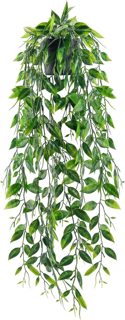 1Pcs Der Rose Small Fake Hanging Plants Artificial Pea Pod Faux Hanging Plants Indoor for Home Room Shelf Bookshelf