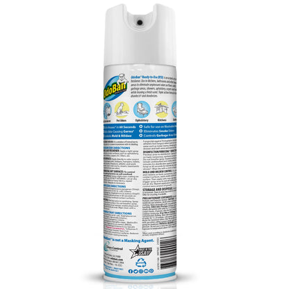OdoBan Ready-to-Use 360-Degree Continuous Spray Disinfectant and Harsh Aroma Eliminator, Fabric and Air Freshener, 4 Pack, 14.6 Ounces Each, Fresh Linen Scent