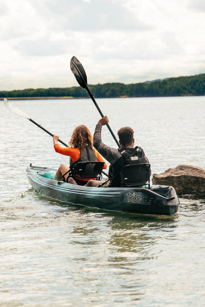 Perception Kayaks Tribe 13.5 Sit on Top Tandem Kayak for All-Around Fun Large Rear Storage with Tie Downs, Dapper
