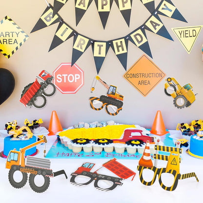 12 Hooqict Construction Party Favors Pcs Construction Party Eyeglasses Dump Truck Excavator Themed Birthday Party