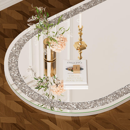 WINNICE 71"×24" Full-Length Mirror with Lights- Arch Crystal Crush Diamond Wall Mounted Hanging Diamond Mirror Leaning for Living Room Bedroom
