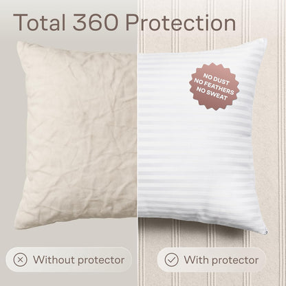 Regine Switzerland Set of 4 Pillow Protectors - Zippered, Stain & Dust Resistant, Standard Size