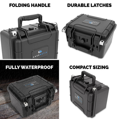 CASEMATIX 25 Folding Knife Case - Waterproof Knife Blade Holder and Knife Box Organizer Fits 25 Folding Knives and Swiss Army Knives Precut to Fit 4.0" to 5.5" Folded in Lockable Knife Storage Case