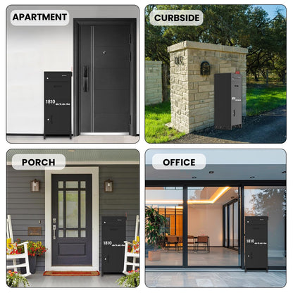 Package Delivery Boxes for Outside, Lockable & Waterproof Parcel Drop Box for Porch, Anti-Theft Mailbox with Custom Address Stickers,Assembly(14.5 * 17.5 * 43 in)