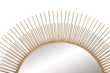 Deco 79 Metal Room Wall Mirror Starburst Entryway Mirror, Wall Mounted Mirror 36" x 2" x 36", Gold