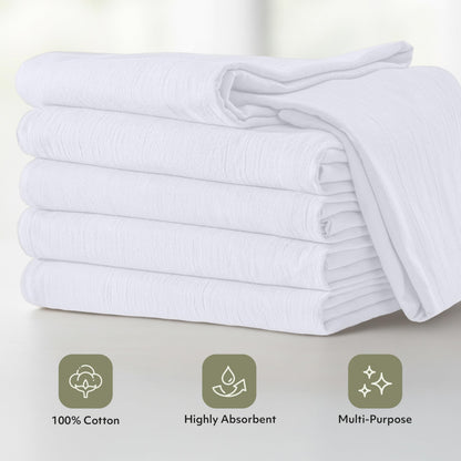 Utopia Kitchen White Flour Sack Towels [12 Pack - 28 x 28 Inch] 100% Cotton Tea Towels for Cleaning & Drying - Highly Absorbent Kitchen Dish Cloth