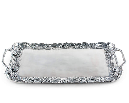 Arthur Court Designs Metal Aluminum Grape Decorative Serve Ware Serving Tray/Platter 21 inch x 10 inch