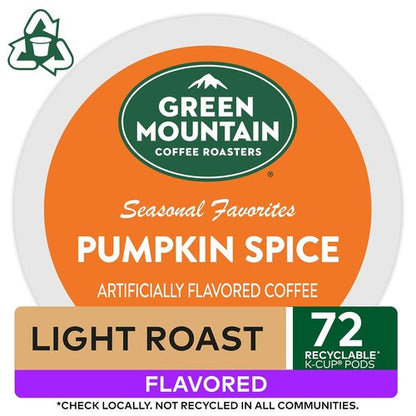 Green Mountain Coffee Roasters Pumpkin Spice Seasonal Selection - 72 Count Coffee Pods