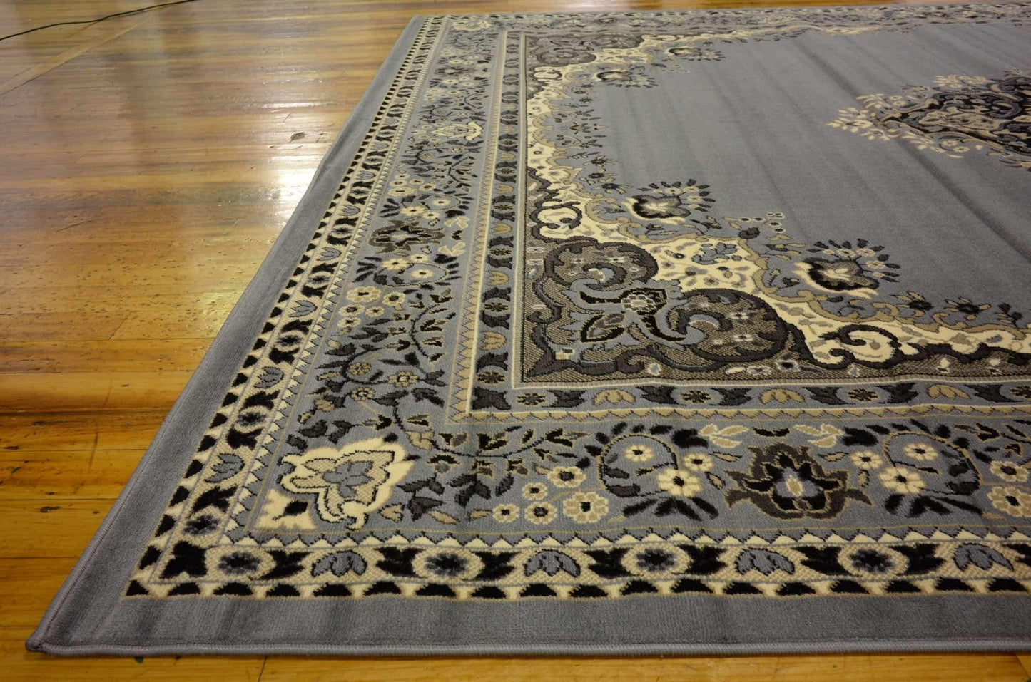 Unique Loom Reza Collection Traditional Persian Style Area Rug, 9 ft 10 in x 13 ft, Gray/Ivory