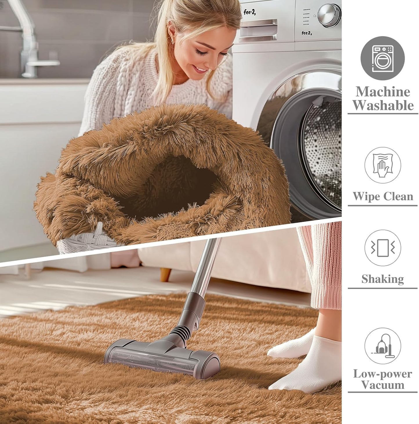 OLANLY Runner Rugs - Soft, Machine Washable Shaggy Carpet for Hallway & Bedroom | Khaki 2x5 ft