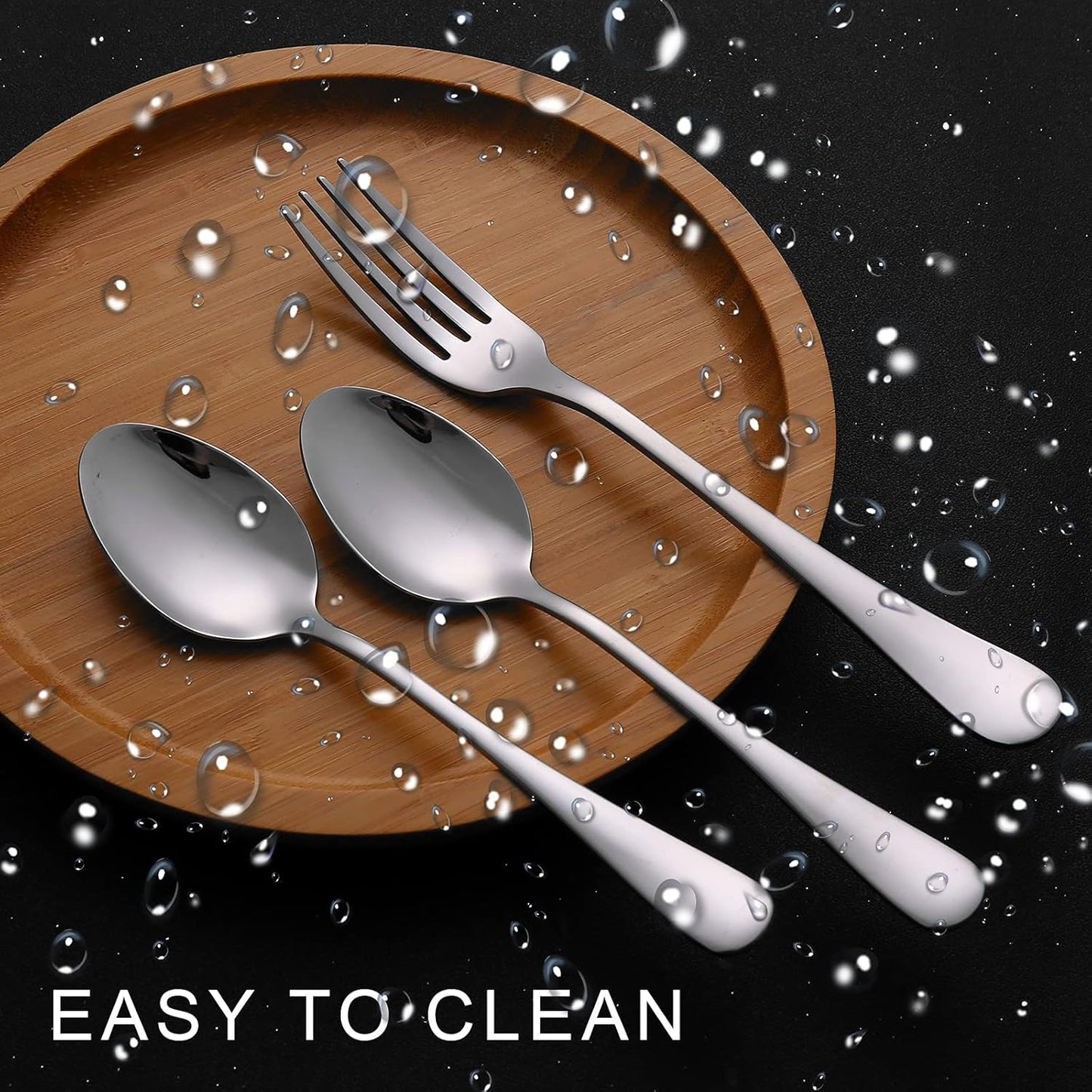Set of 12 Stainless Steel Dinner Forks and Spoons, Heavy-Duty Cutlery Set (6.7 Inch) Dishwasher Safe (Silver)