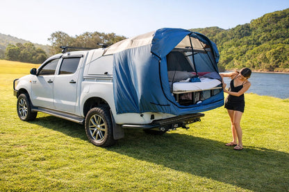 DAC Full-Size Truck Bed Tent for Caps– Fits Ford F-150, Chevy Silverado, Toyota Tundra, Tacoma (2005+), Tailgate ≥ 58" – Converts Truck with Cap into Camping Tent