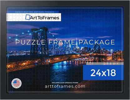 24x18 INCH/61x46 CM 300 1.25 Inch (PuzzleFRBW72079-24x18) ArtToFrames Black Frame for Piece Puzzles.This Custom MDF