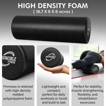 Invincible Fitness EPP Foam Roller for Deep Tissue Massage – Enhance Recovery, Relieve Pain, and Boost Mobility for a Stronger, Healthier You (Purple)