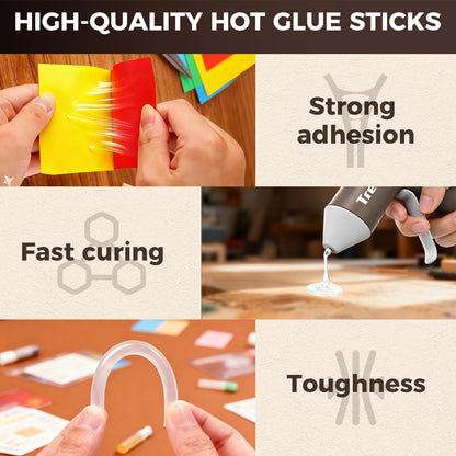 Treevian Mini Hot Glue Sticks 600PCS, Diameter 0.27 Inch, Length 4 Inches - All Temperatures，Hot Glue Gun and Hot Glue Stick Supplement Pack for DIY Craft and Gluing Projects