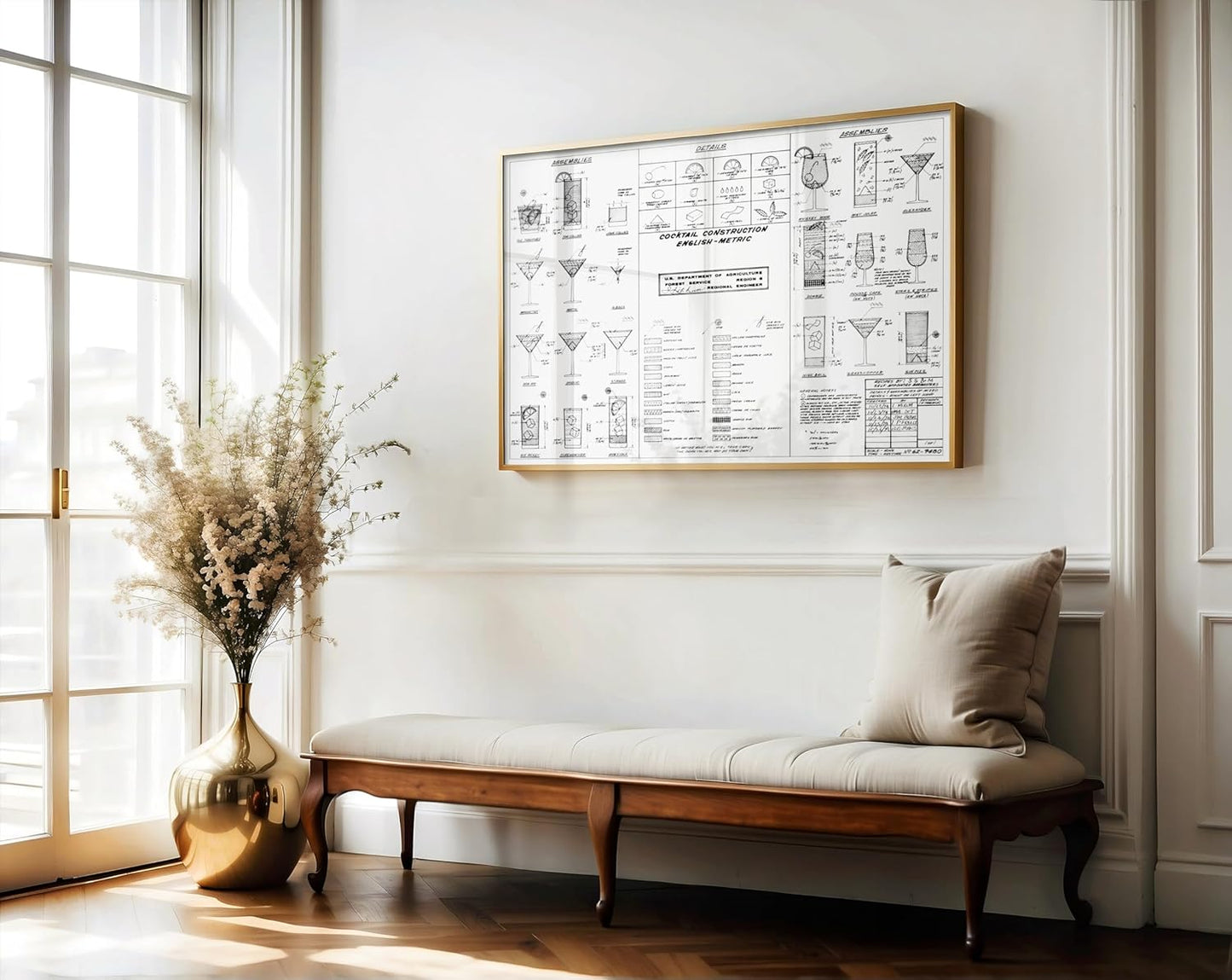 16x20 Poster Master Cocktail Construction Chart Poster - Retro Cocktail Print - Alcohol Art - Bar Cart Design