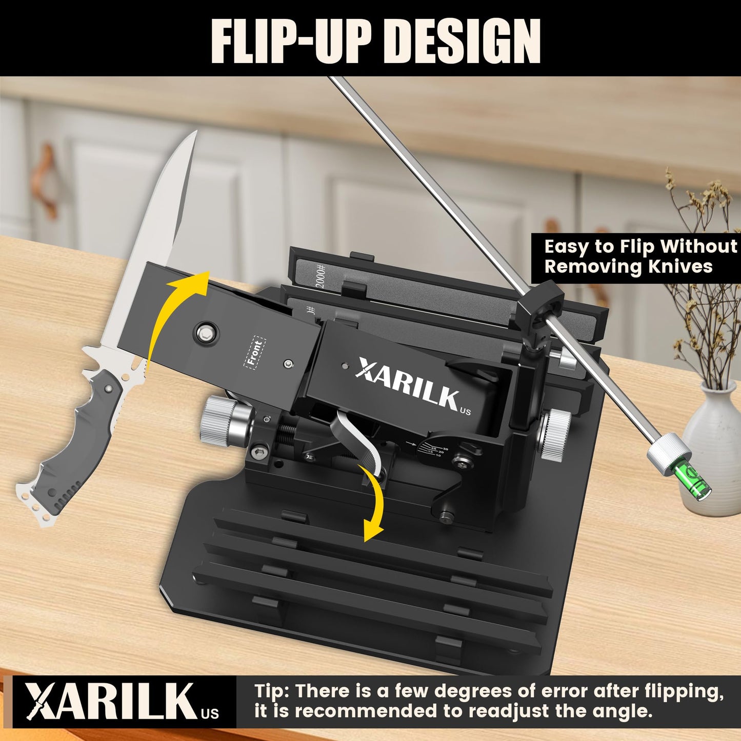 Upgraded XARILK Professional Knife Sharpening System GEN2, Heavy-duty | Aluminum Precision Knife Sharpener Tool & Sharpening Kit W/Diamonds (320# 800# 2000#)